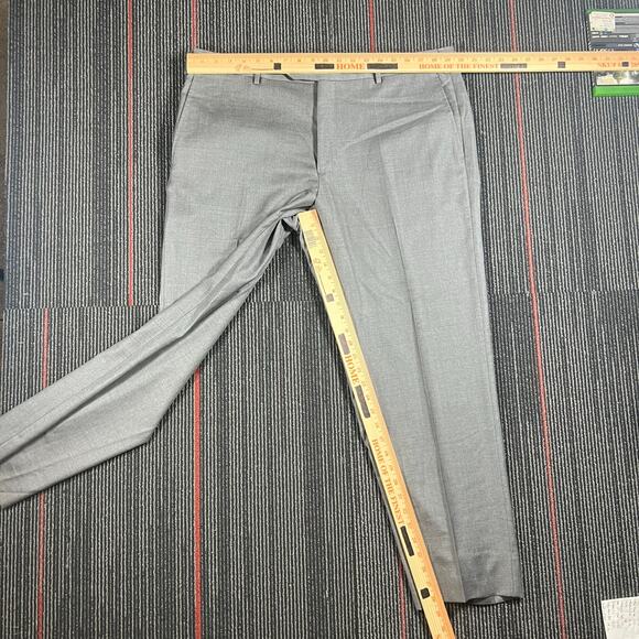 Luigi Bianchi Pants Men's W40 Navy Gray Wool Vitale Barberis Canonico Mohair - Picture 2 of 7